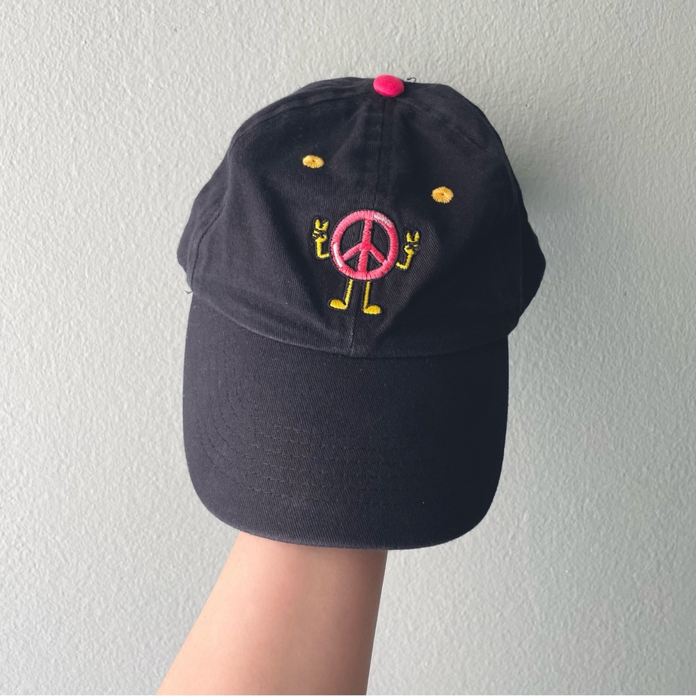 🌱5/$25🌱 Artist Collective | Black Peace Sign “Increase the Peace” Baseball Cap